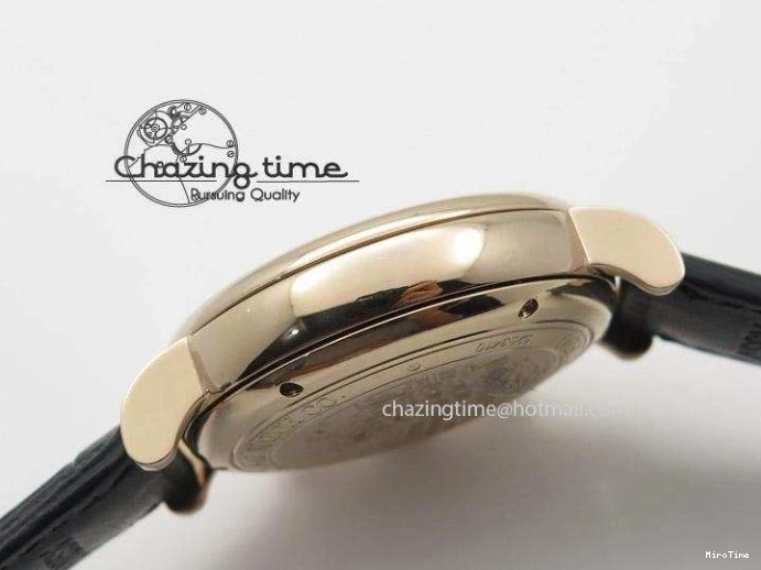 MIROTIME 0125 Portofino Chrono RG Black Dial on Black Leather Strap A HighPerformance 7389